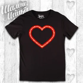 Прикольные футболки: Сердце с лампочками